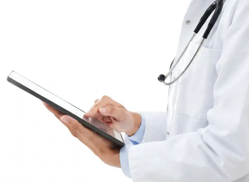 Doctor with Touch Screen