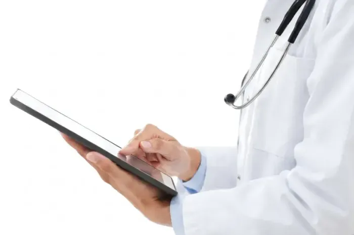 Doctor with Touch Screen